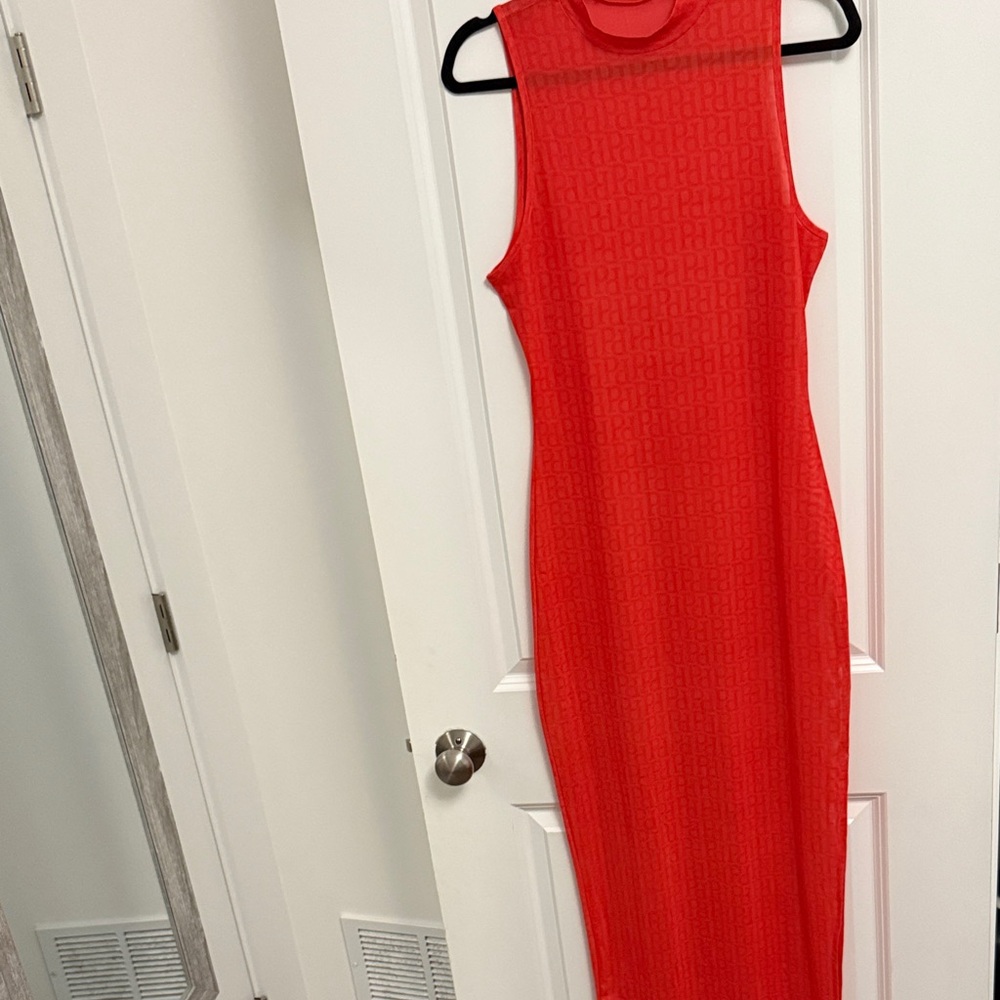 Peppermayo Bold Red Sleeveless Midi Dress